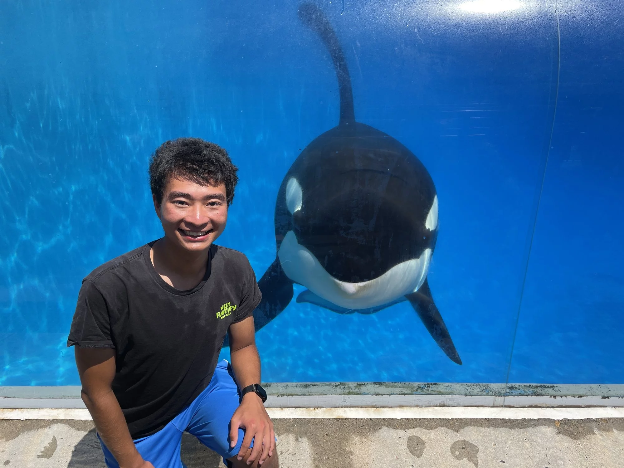 Author with killer whale